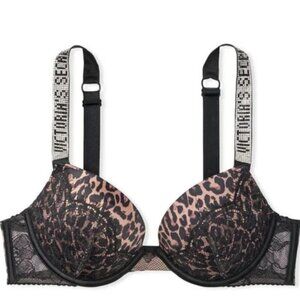 New! Victoria’s Secret Very Sexy Satin & Lace Shine Strap Push Up Bra 10562